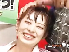 Japanese News Woman Get Bukkaked In Locker Room