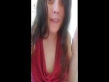 Do You Wanna Watch Me Pee? Whore Talks While She Pees In Toilet Dress Thong Panties Pink Shoes Piss