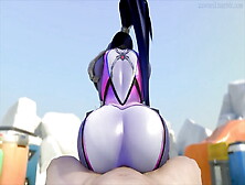 Widowmaker Takes A Big Cock Up Her Pretty Fat Ass In Reverse Cowgirl