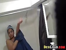Indian Woman In The Bathroom
