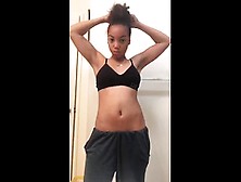 Ebony Girl Strips To Masturbate