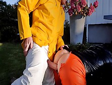 Sex And Squirt On Dark Pvc Raincoat