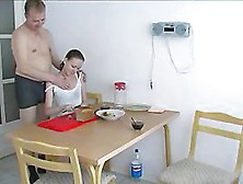 Russian Gal Engulf And Fuck With Dad For Breakfast
