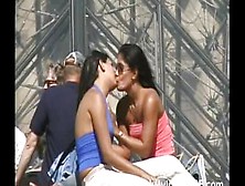 Amateur Indian Young College Girlfriends Kissing In The Public Place