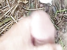 Brazilian Daddy Masturbating Into Outdoor