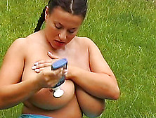 Big Boobs Woman Enjoys Nakedness In Open
