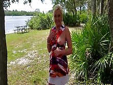 Showing Off Naked In Public Gets Her A Creampie