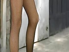 Hot Brunette Salina In Short Skirt