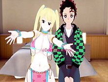 Lucy Heartfilia Dance For Tanjiro And Lets Him Fuck