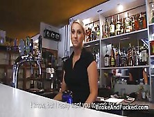 Fucking Busty Bartender At Work For Cash