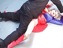 Superheroine Got Caught By Males Who Just Desire To Have Some Pleasure With Her Large Melons