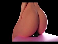 Her Perfect Booty Ripples As She Slams Down On A Dildo