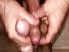 Cum Covered Toys For My Mouth During Shower Masturbation