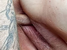 Hairy Pussy Full Of Cum After Sex Close-Up