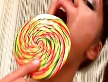 Cute Brunette Bangs Whilst Licking Candy