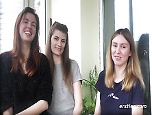 Three Coquettish Babes Have Exciting Lesbian Threesome Sex - 18Yo Brunette Teen Sluts