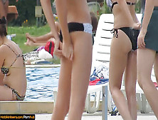Super-Steamy Milfs Tanning At The Pool