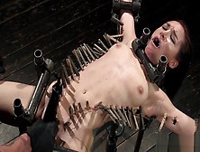 Zippered Slave In Bondage Pussy Vibed