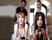 Gaming Teen Stepdaughters Both Fucked By Their Perverted Stepdads