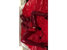 Latex Teen Solo Plays With Ass And Pussy,  Butt Plug Inflatable Toys