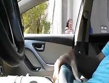 Dude Flashes His Black Dick Inside Car