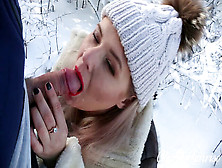 Super-Hot Olga Gives Warming Bj On A Frosty Day In Russia