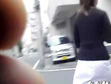 Sharking Of Graceful Japanese Babe Wearing A White Skirt