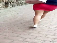 Sexy Milf Blonde In Mini Skirt Ass Walk