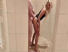 Shower Blowjob In Swimsuit