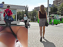 Bus Helps To Shot Her Beautiful Ass On The Upskirt Cam