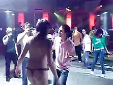 Drunk Girl Dances In Panties At Nightclub