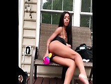 Amateur Girlfriend Toys And Sucks Outdoor With Facial