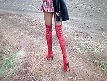 Nylon Tights,  School Skirt,  Leopard Boots,  Leather Cloak