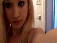 Sexy Blonde Whore Strips & Dances For Cam