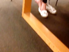 Candid Asian Library Feet Airing Toe Wiggle