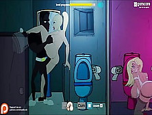 Fuckerman - Anal Fuck Prostitute In Club Bathroom - 2D Hentai Animated Porn