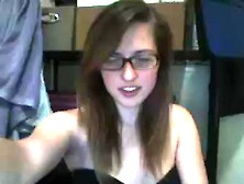 Hot Girl With Glasses On Webcam
