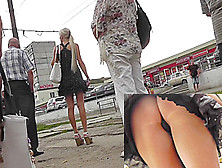 Doll In Superb Dress Becomes A Star Of The Upskirt Clip