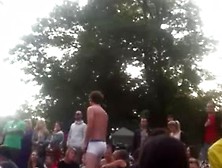 Guy On Drugs Gets Naked At Outdoor Concert