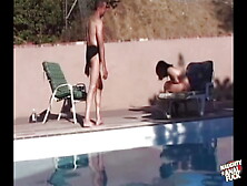 A Bunch Of Guys Spot A Babe Sunbathing In The Nude And Give Her Bukkake