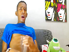 Colombian Guy Showcasing His Thick Cock In Webcam
