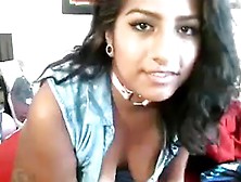 Sexy Indian Babe Blowing A Toy On Webcam