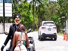 Latin Chick Bitch Gets Picked Up On A 4 Wheeler And Screwed Hard In The Midst Of City