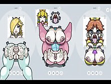 Fapwall [Weird Hentai Game] Rosalina Peach And Daisy Gets The Best Gangbang Of Their Life Without Ma