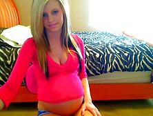 Blonde Preggo Girl In Webcam