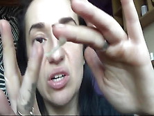 Chick Picks Her Nose And Shows Us Her Huge Boogers.