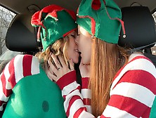 Horny Elves Cumming In Drive Thru With Lush Remote Controlled Vibrators Featuring Nadia Foxx