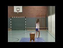Gymnastic Fun In Shiny Gymshorts