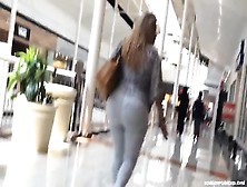 Latina Milf In White Jeans Strolling Down The Mall