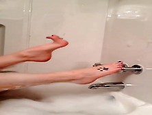 Amateur Girl Films Herself Washing Her Sexy Feet And Toes In The Bathtub